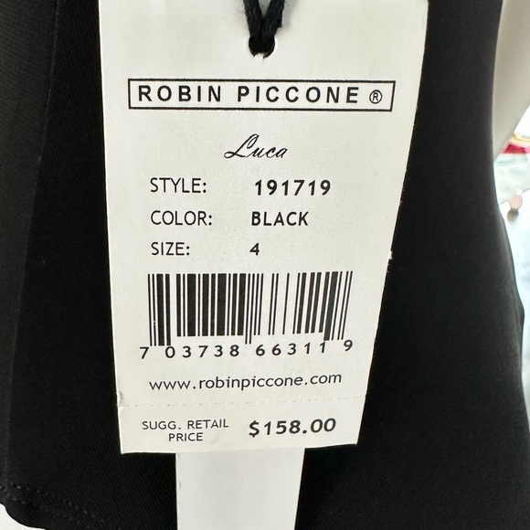 Black Robin Piccone Luca One Piece Swimsuit, Size 4 - Picture 4 of 5